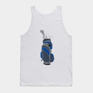 Blue and Gray Golf Bag Tank Top